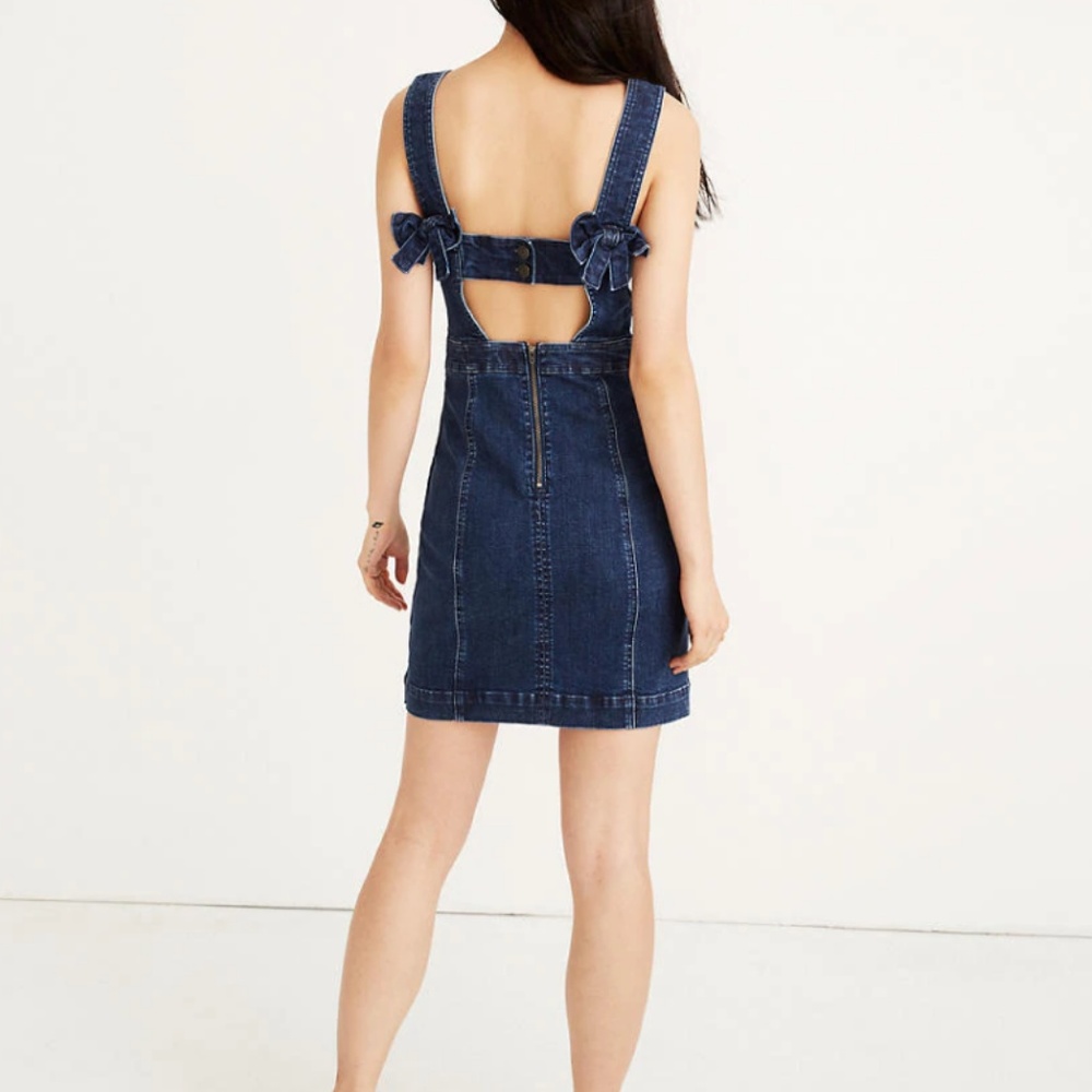 Madewell Denim Apron Bow-Back Dress